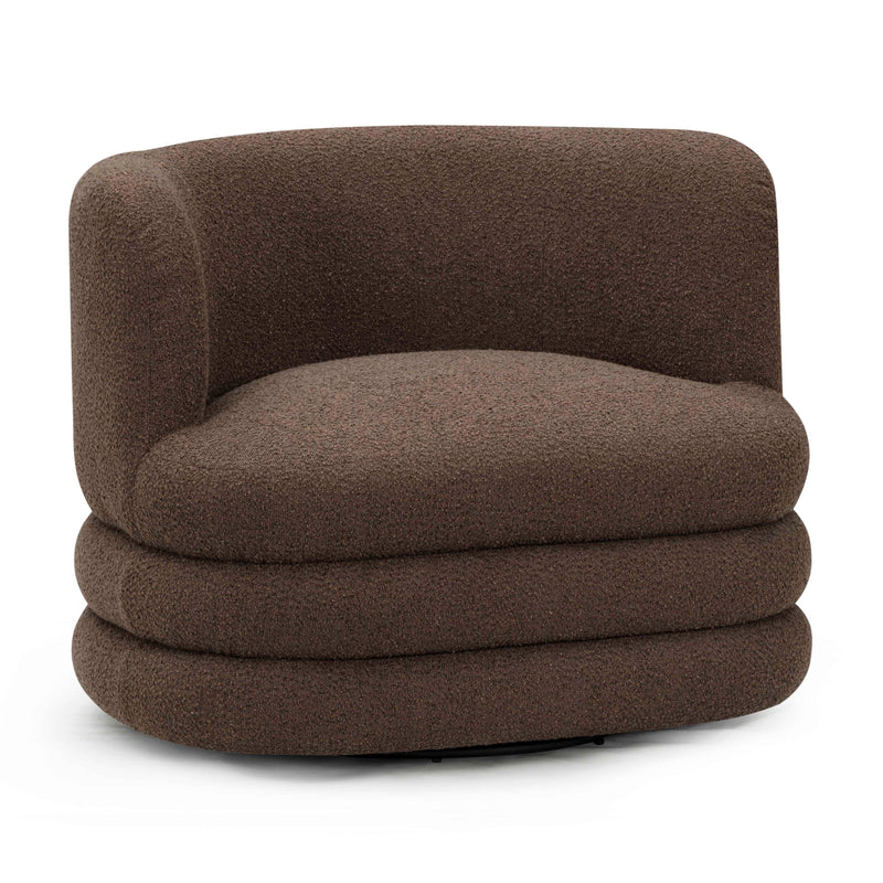 Astor Heavy Performance Boucle Swivel Hotel Lounge Chair - Brown
