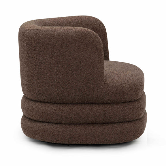 Astor Heavy Performance Boucle Swivel Hotel Lounge Chair - Brown