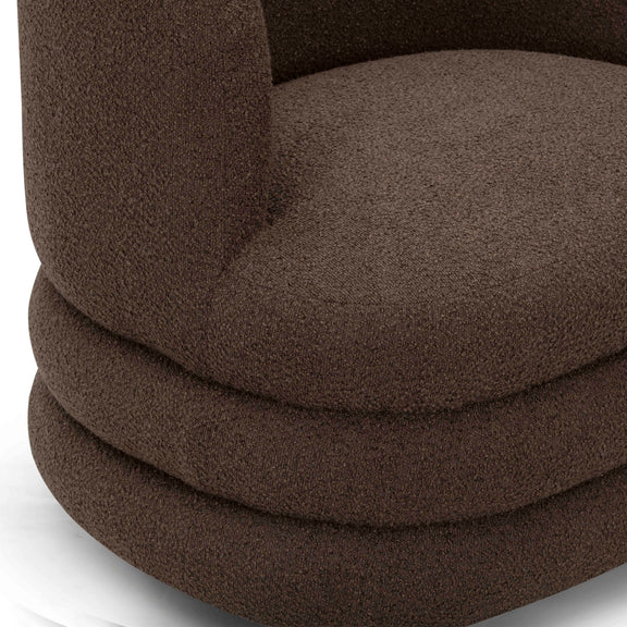 Astor Heavy Performance Boucle Swivel Hotel Lounge Chair - Brown