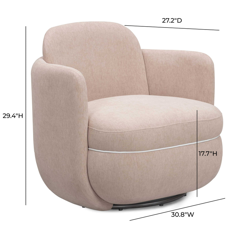 Wolfie Performance Chenille Swivel Accent Chair - Pink