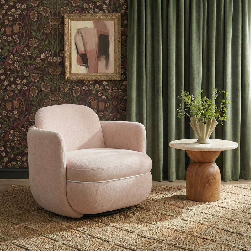 Wolfie Performance Chenille Swivel Accent Chair - Pink