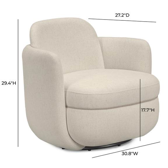 Wolfie Performance Chenille Swivel Accent Chair - Cream