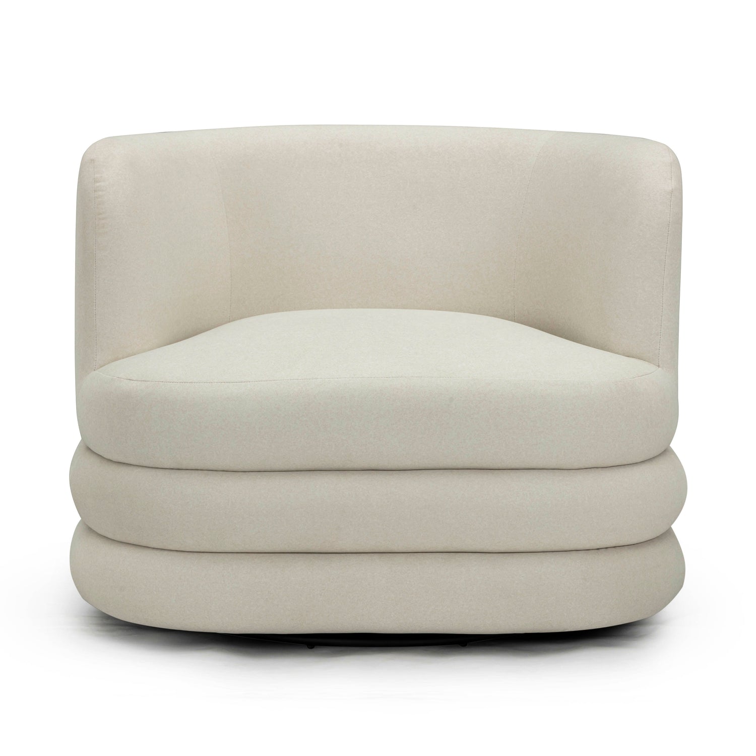 Astor Performance Faux Mohair Swivel Hotel Lounge Chair - Cream