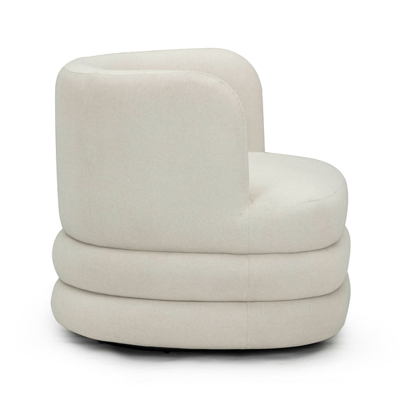 Astor Performance Faux Mohair Swivel Hotel Lounge Chair - Cream