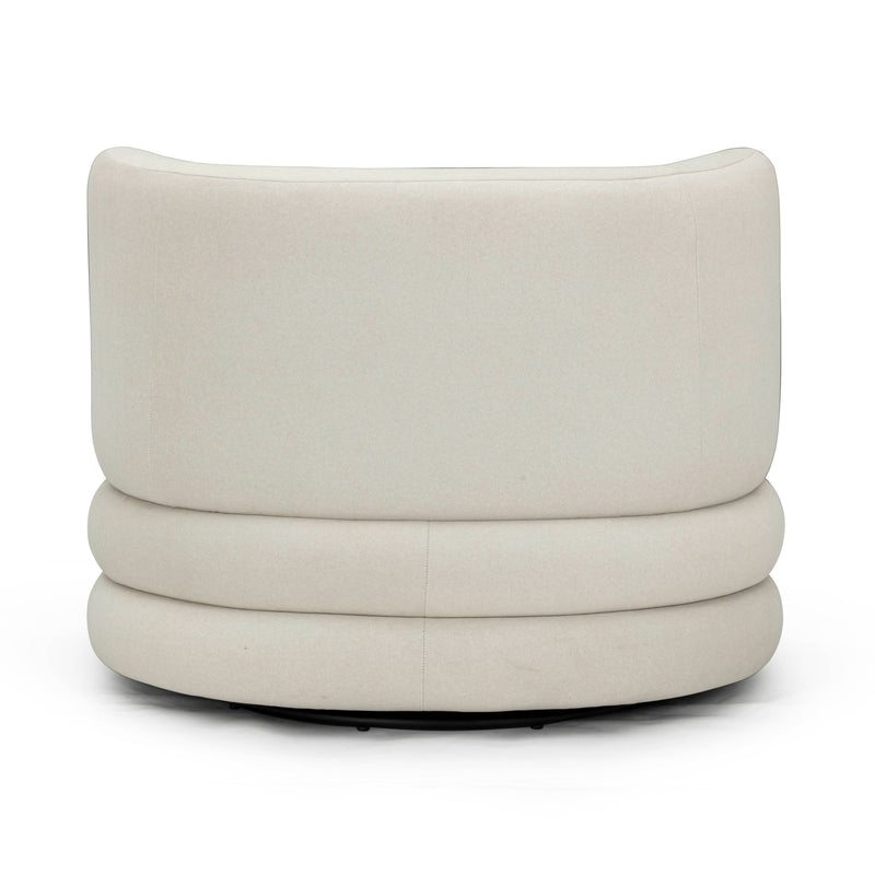 Astor Performance Faux Mohair Swivel Hotel Lounge Chair - Cream