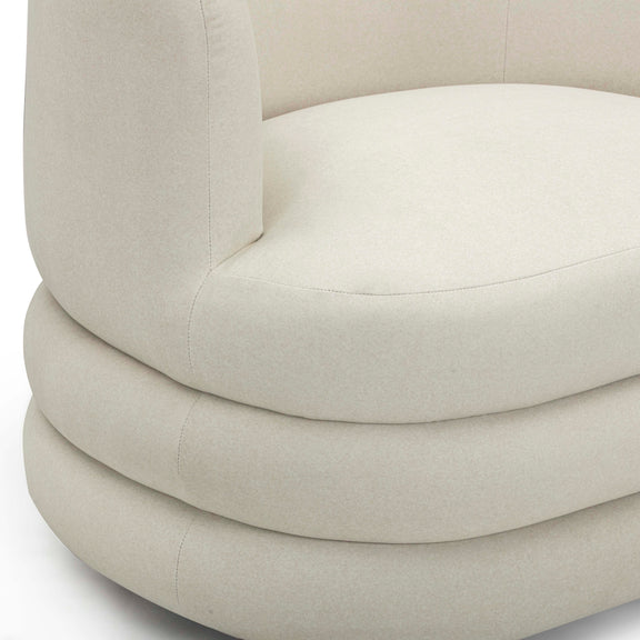 Astor Performance Faux Mohair Swivel Hotel Lounge Chair - Cream