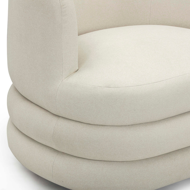 Astor Performance Faux Mohair Swivel Hotel Lounge Chair - Cream