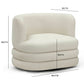 Astor Performance Faux Mohair Swivel Hotel Lounge Chair - Cream