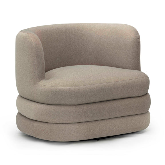Astor Performance Faux Mohair Swivel Hotel Lounge Chair - Taupe