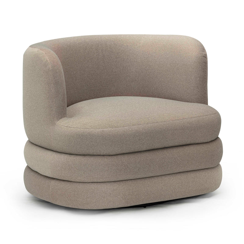 Astor Performance Faux Mohair Swivel Hotel Lounge Chair - Taupe