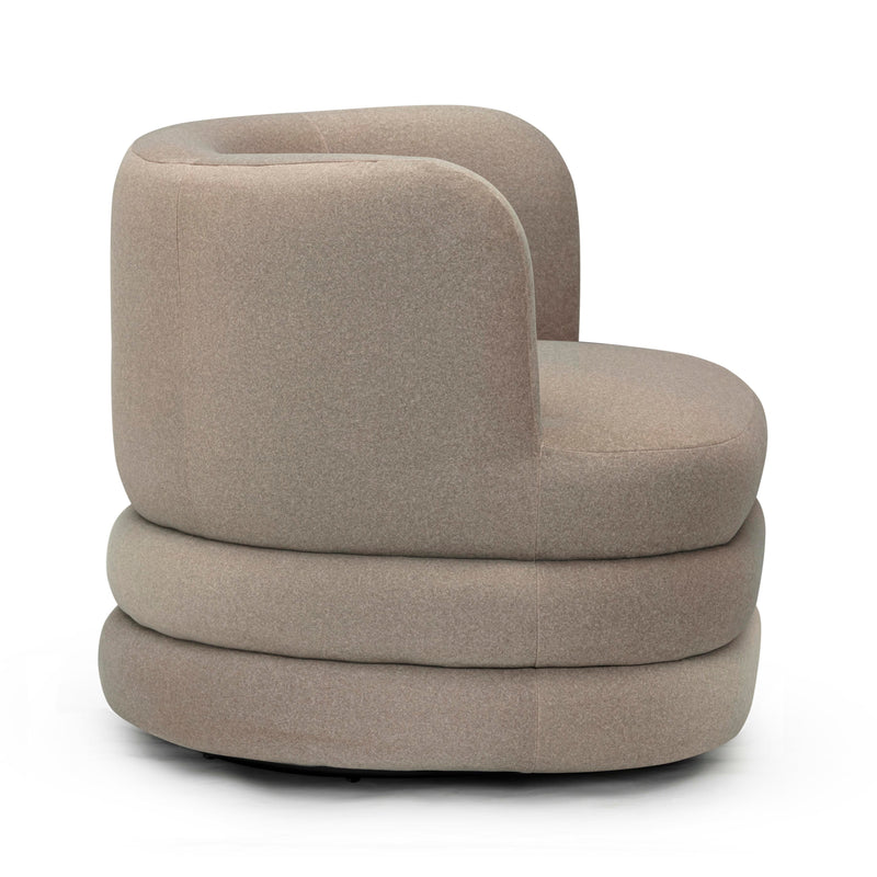 Astor Performance Faux Mohair Swivel Hotel Lounge Chair - Taupe