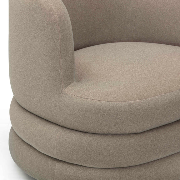 Astor Performance Faux Mohair Swivel Hotel Lounge Chair - Taupe