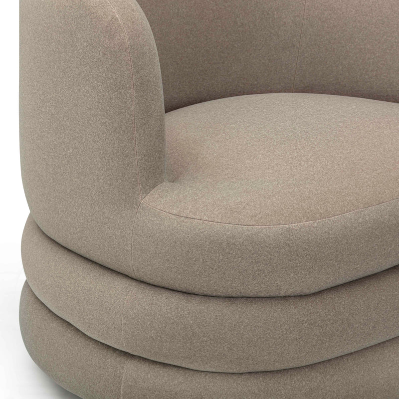 Astor Performance Faux Mohair Swivel Hotel Lounge Chair - Taupe