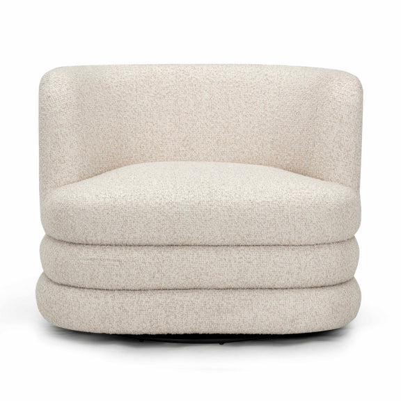 Astor Heavy Performance Boucle Swivel Hotel Lounge Chair - Cream