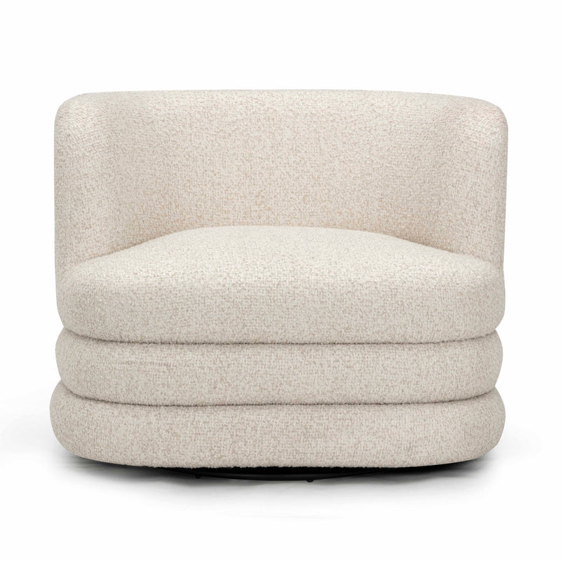 Astor Heavy Performance Boucle Swivel Hotel Lounge Chair - Cream