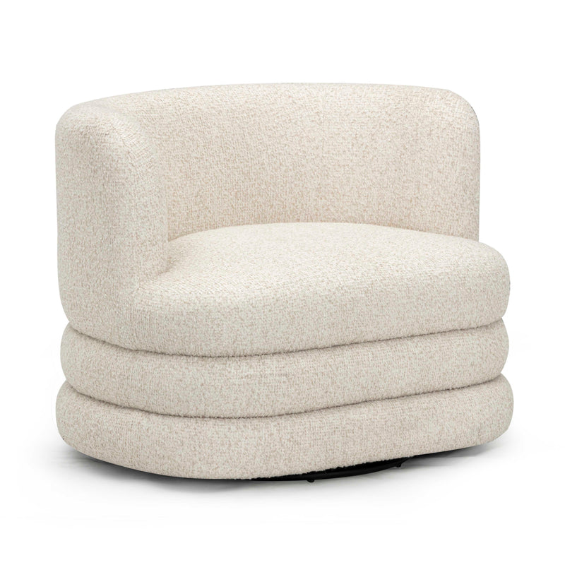 Astor Heavy Performance Boucle Swivel Hotel Lounge Chair - Cream