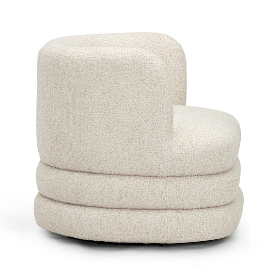 Astor Heavy Performance Boucle Swivel Hotel Lounge Chair - Cream