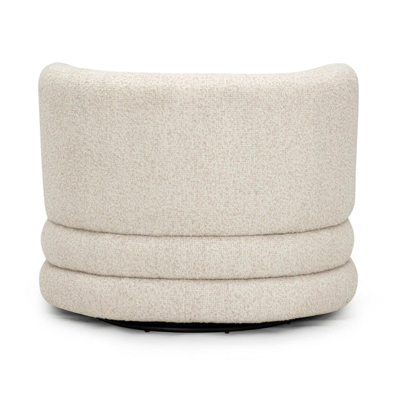 Astor Heavy Performance Boucle Swivel Hotel Lounge Chair - Cream