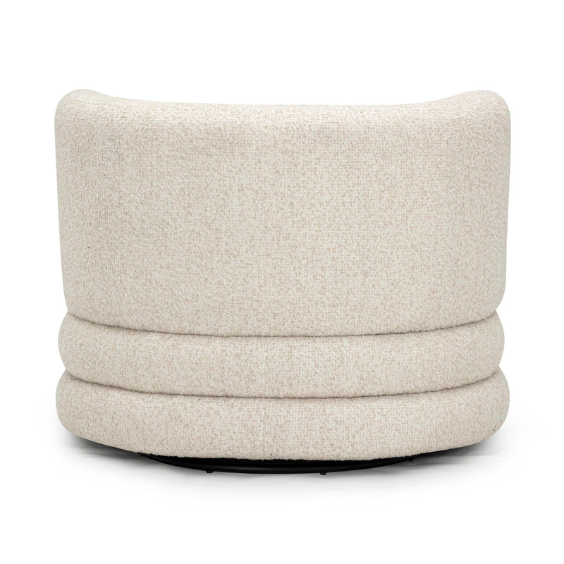 Astor Heavy Performance Boucle Swivel Hotel Lounge Chair - Cream