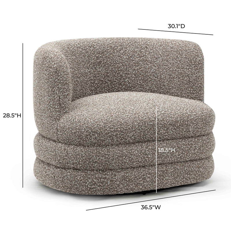 Astor Heavy Performance Boucle Swivel Hotel Lounge Chair - Heathered Grey
