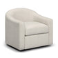 Thao Contract-Grade Basketweave Fabric Swivel Accent Chair - Cream