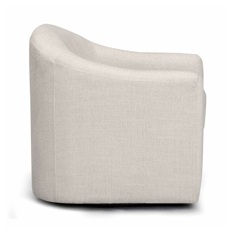 Thao Contract-Grade Basketweave Fabric Swivel Accent Chair - Cream