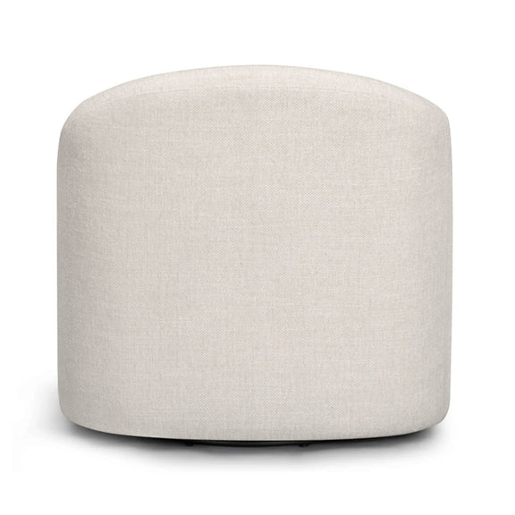 Thao Contract-Grade Basketweave Fabric Swivel Accent Chair - Cream