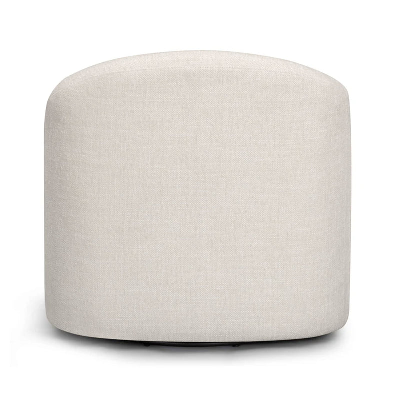 Thao Contract-Grade Basketweave Fabric Swivel Accent Chair - Cream