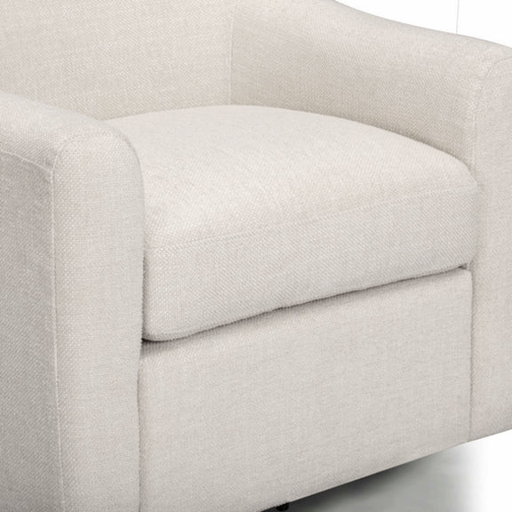 Thao Contract-Grade Basketweave Fabric Swivel Accent Chair - Cream