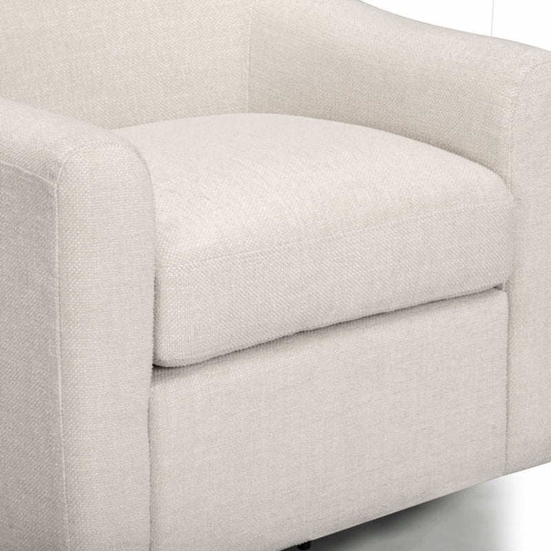 Thao Contract-Grade Basketweave Fabric Swivel Accent Chair - Cream