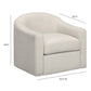 Thao Contract-Grade Basketweave Fabric Swivel Accent Chair - Cream