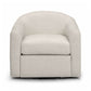Thao Contract-Grade Basketweave Fabric Swivel Accent Chair - Cream