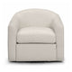 Thao Contract-Grade Basketweave Fabric Swivel Accent Chair - Cream