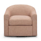 Thao Contract-Grade Basketweave Fabric Swivel Accent Chair - Blush