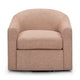 Thao Contract-Grade Basketweave Fabric Swivel Accent Chair - Blush