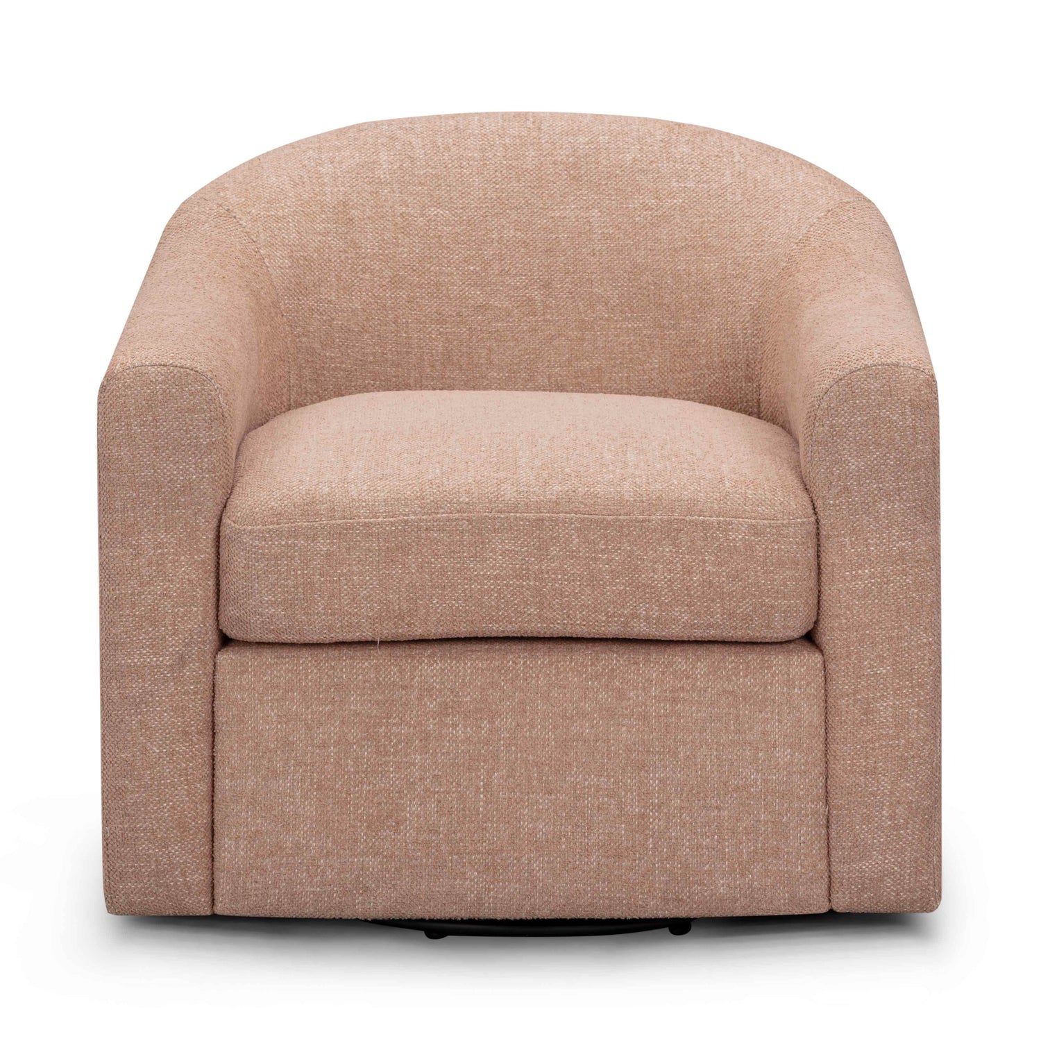 Thao Contract-Grade Basketweave Fabric Swivel Accent Chair - Blush