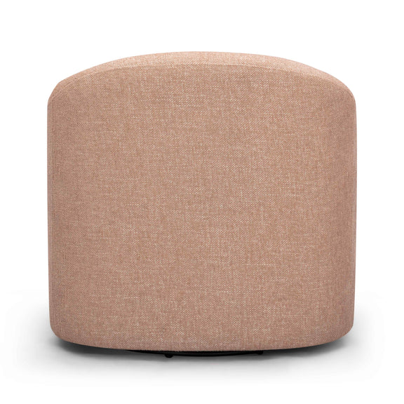 Thao Contract-Grade Basketweave Fabric Swivel Accent Chair - Blush