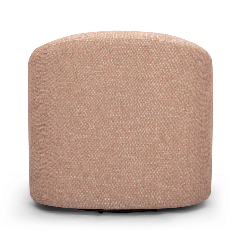 Thao Contract-Grade Basketweave Fabric Swivel Accent Chair - Blush