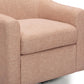 Thao Contract-Grade Basketweave Fabric Swivel Accent Chair - Blush