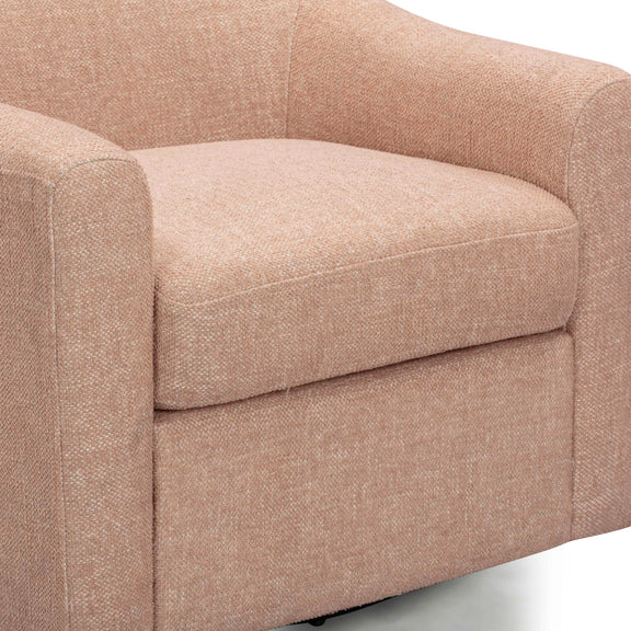 Thao Contract-Grade Basketweave Fabric Swivel Accent Chair - Blush