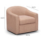 Thao Contract-Grade Basketweave Fabric Swivel Accent Chair - Blush