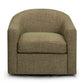Thao Contract-Grade Basketweave Fabric Swivel Accent Chair - Green