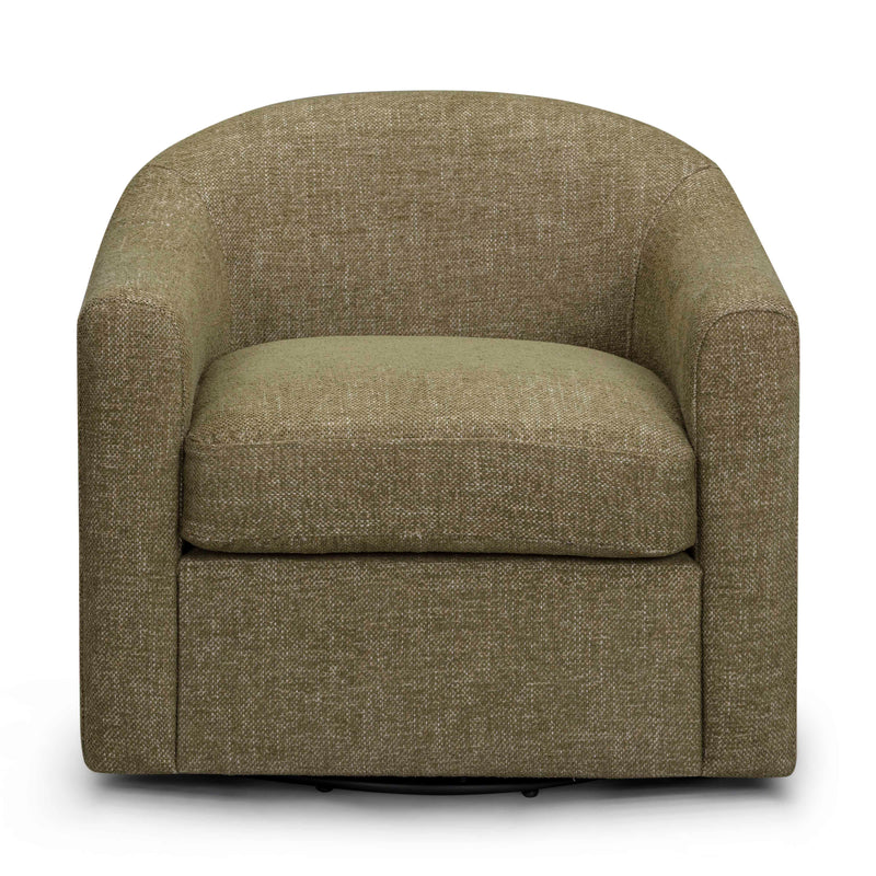 Thao Contract-Grade Basketweave Fabric Swivel Accent Chair - Green