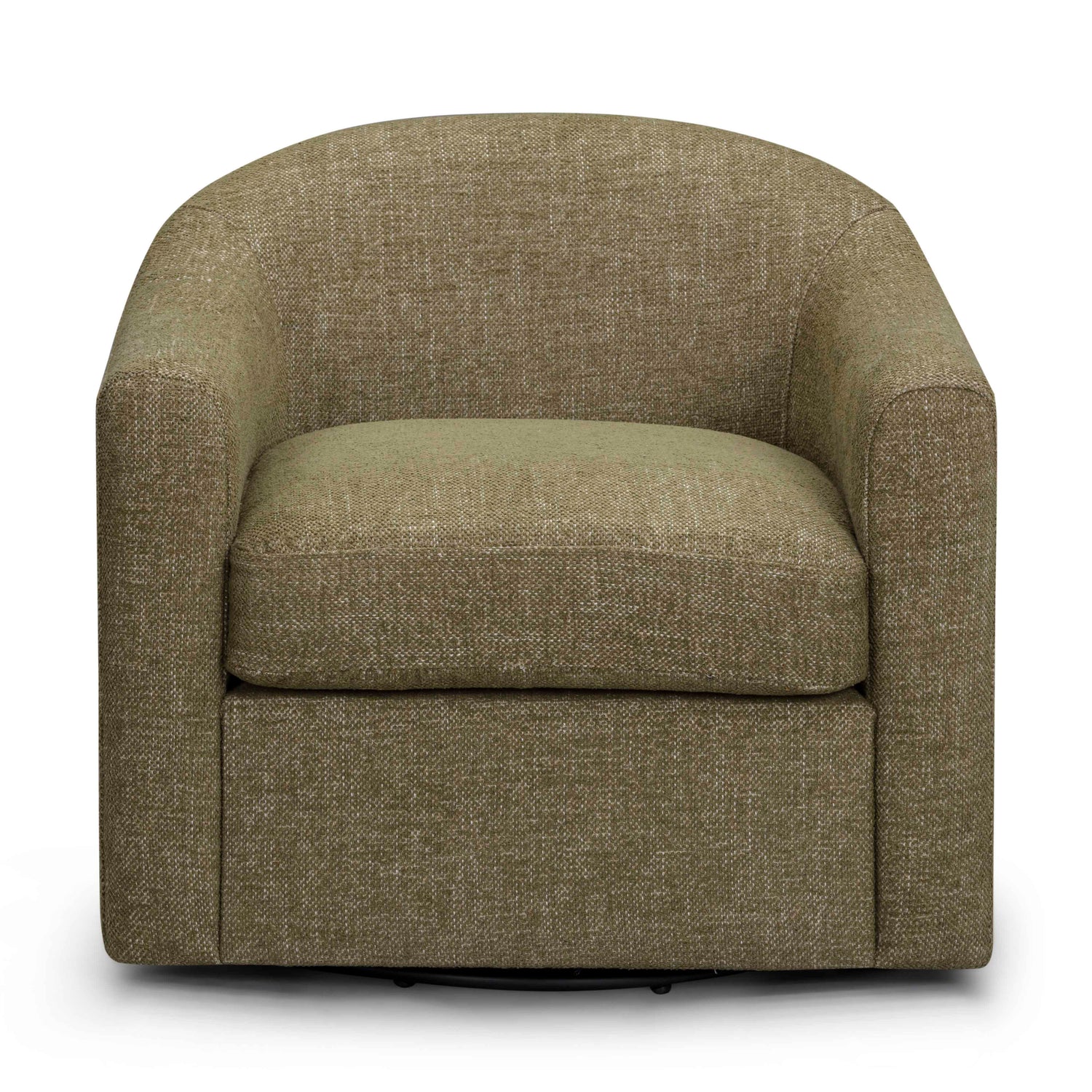 Thao Contract-Grade Basketweave Fabric Swivel Accent Chair - Green