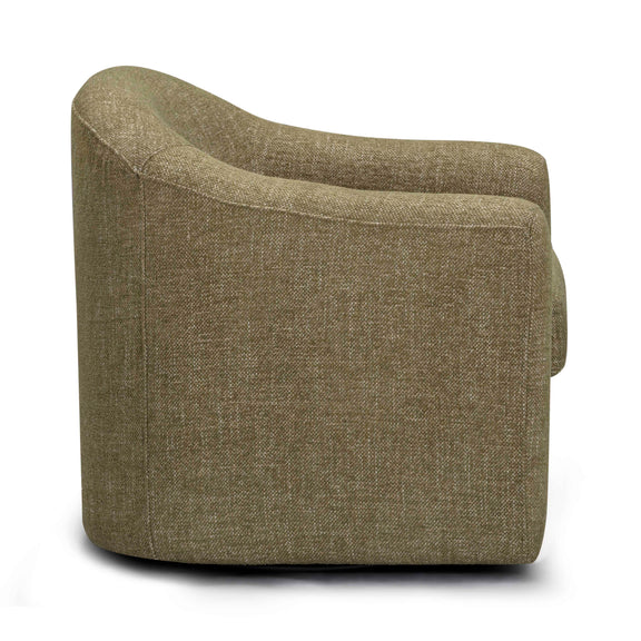 Thao Contract-Grade Basketweave Fabric Swivel Accent Chair - Green