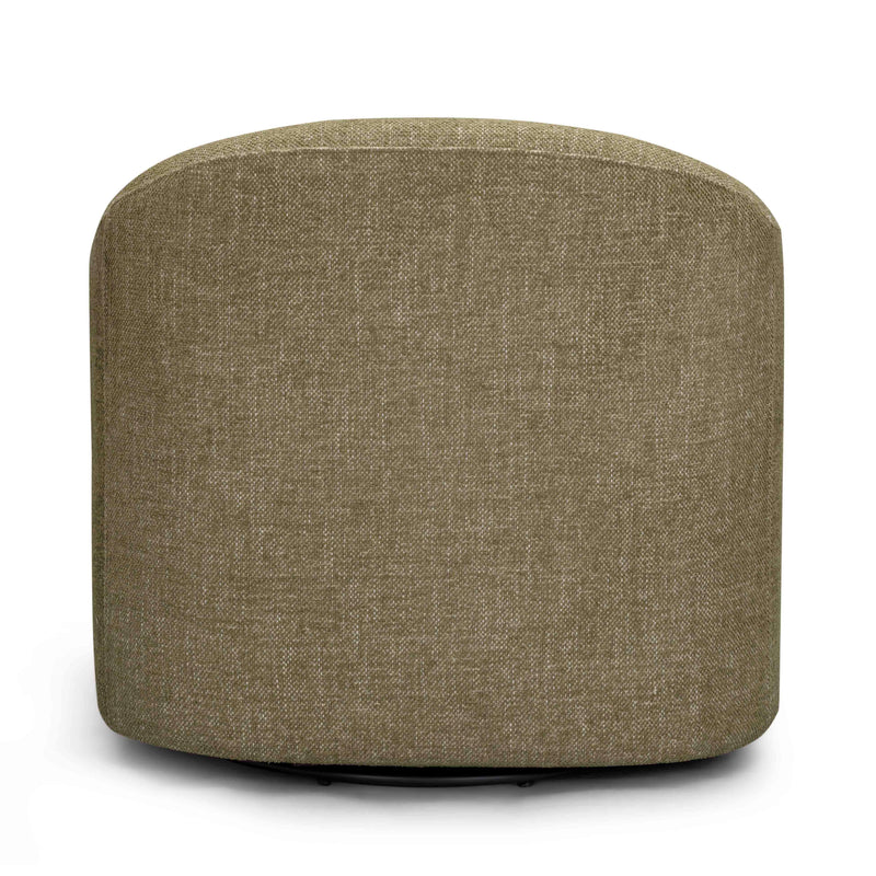 Thao Contract-Grade Basketweave Fabric Swivel Accent Chair - Green