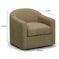 Thao Contract-Grade Basketweave Fabric Swivel Accent Chair - Green