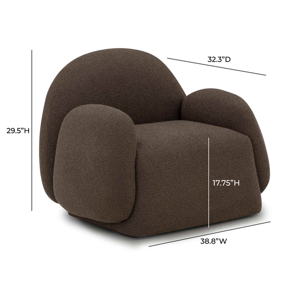Marius Contract-Grade Boucle Accent Chair - Brown