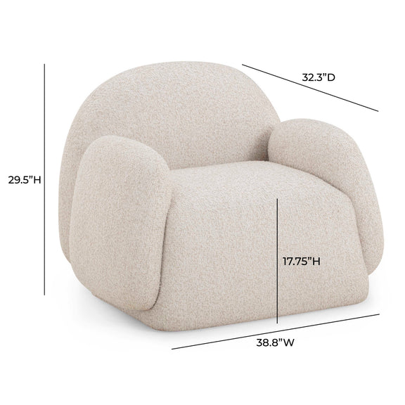 Marius Contract-Grade Boucle Accent Chair - Cream