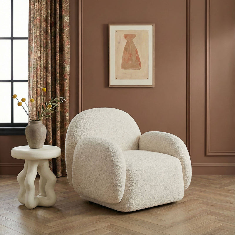 Marius Contract-Grade Boucle Accent Chair - Cream